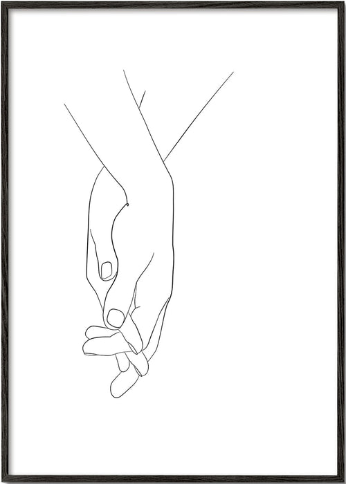 Ilustracja splecione dłonie minimal
