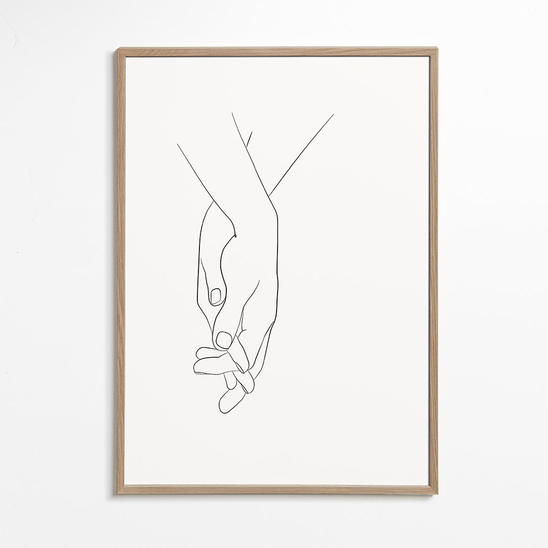 Ilustracja splecione dłonie minimal