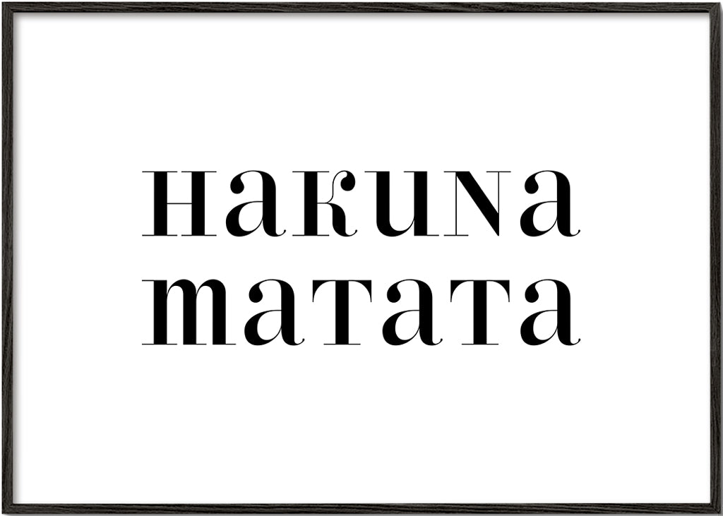 Minimalistyczny plakat Hakuna Matata