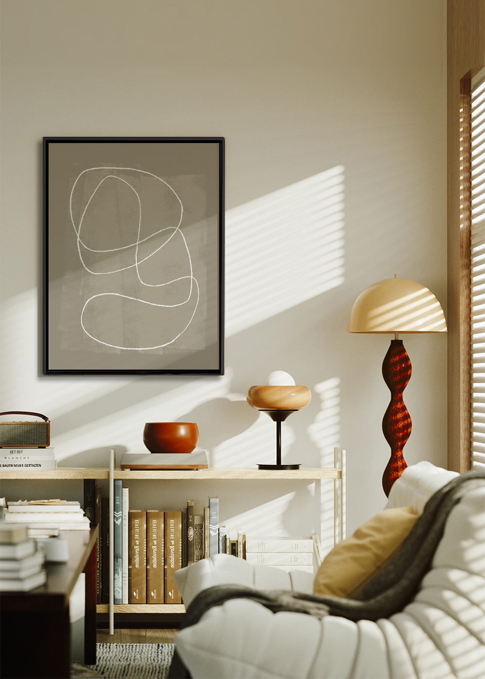 Minimalistyczny obraz z białą linią