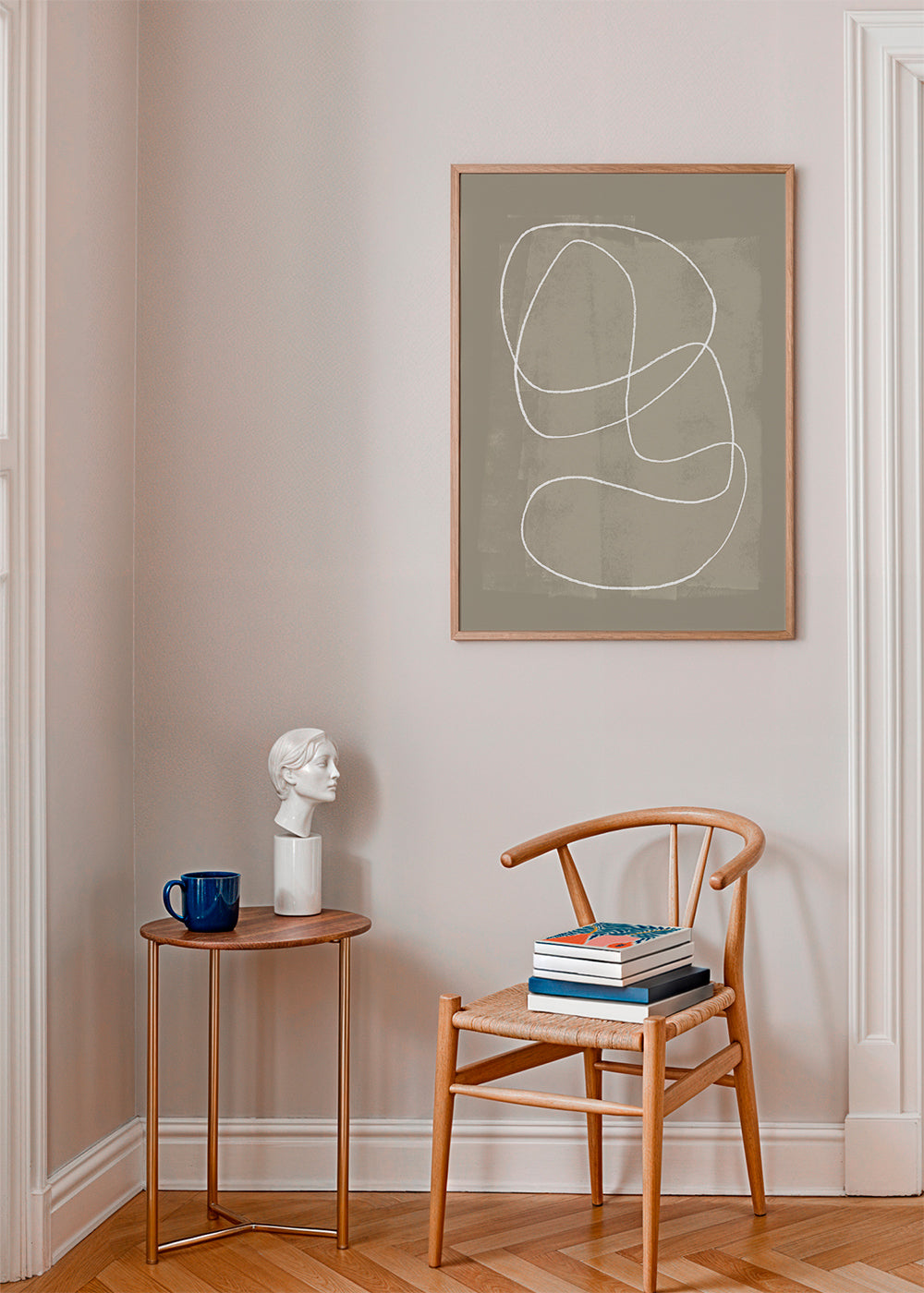Minimalistyczny obraz z białą linią