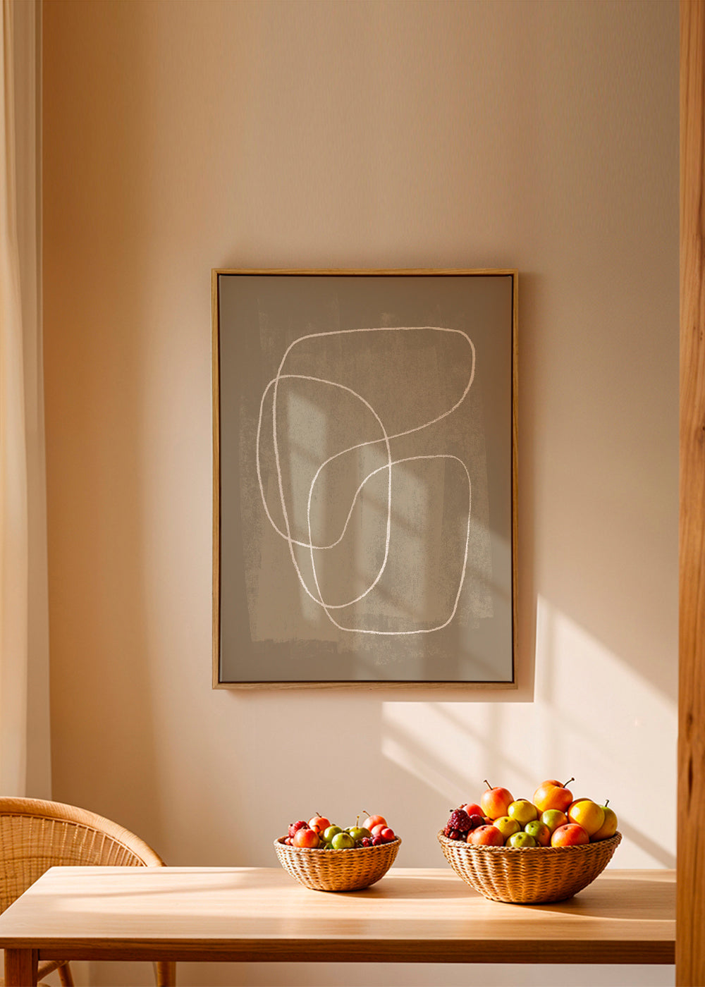 Minimalistyczny design organiczne linie beżowy