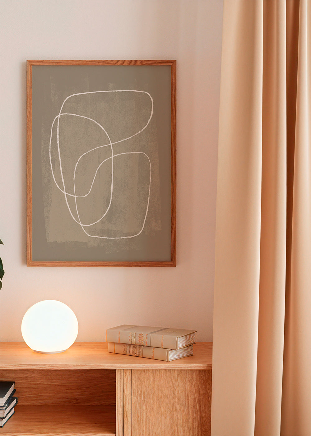 Minimalistyczny design organiczne linie beżowy