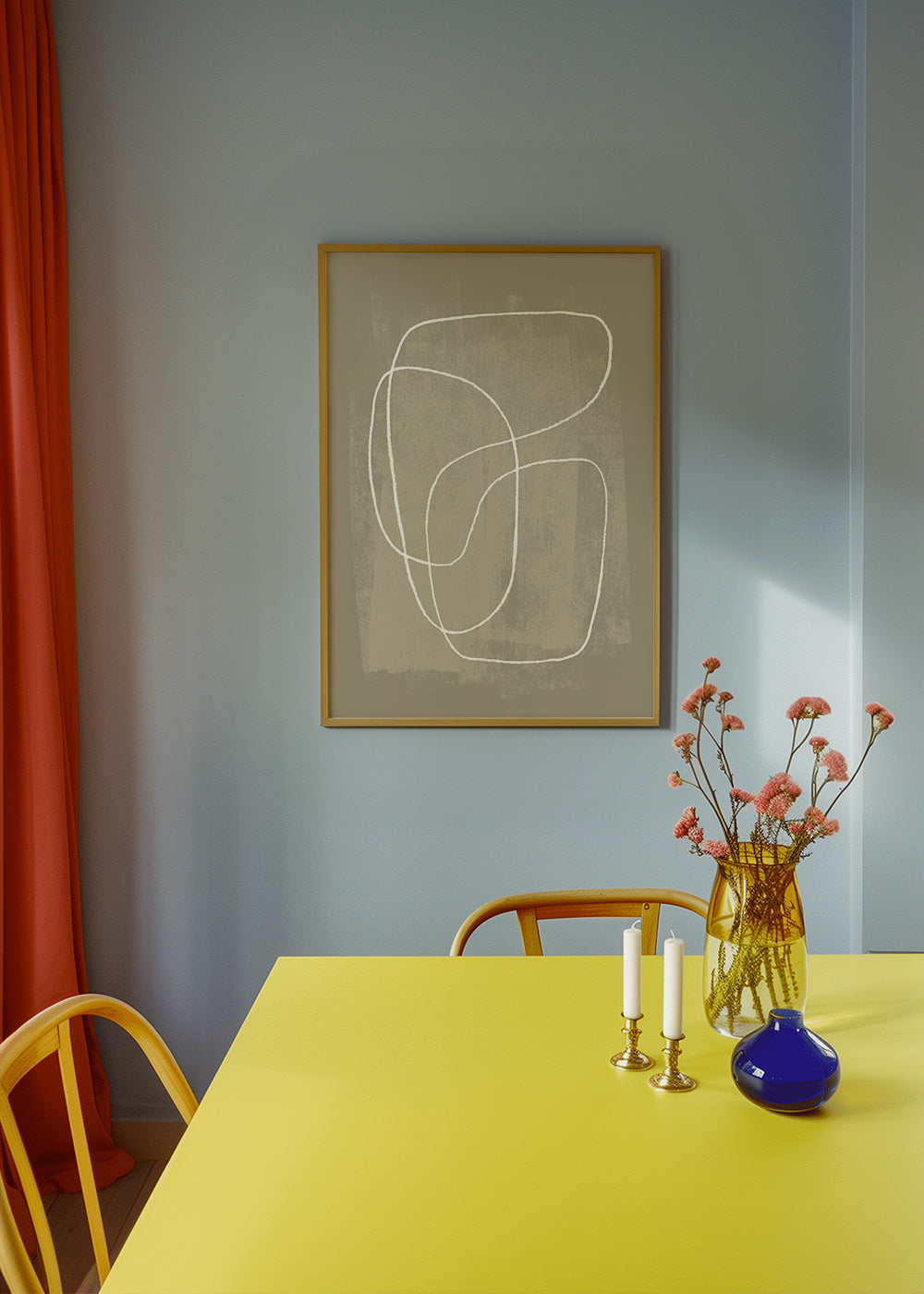 Minimalistyczny design organiczne linie beżowy
