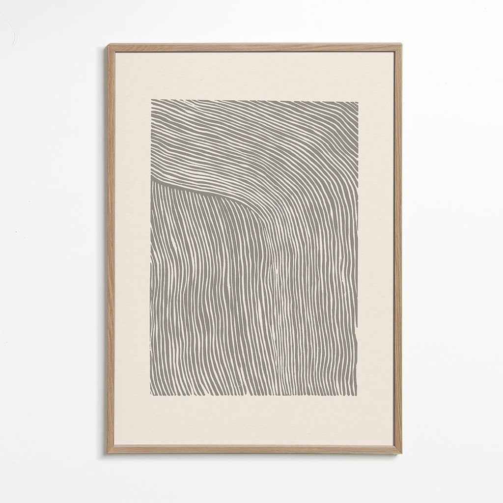 Minimalistyczny plakat z falistymi liniami