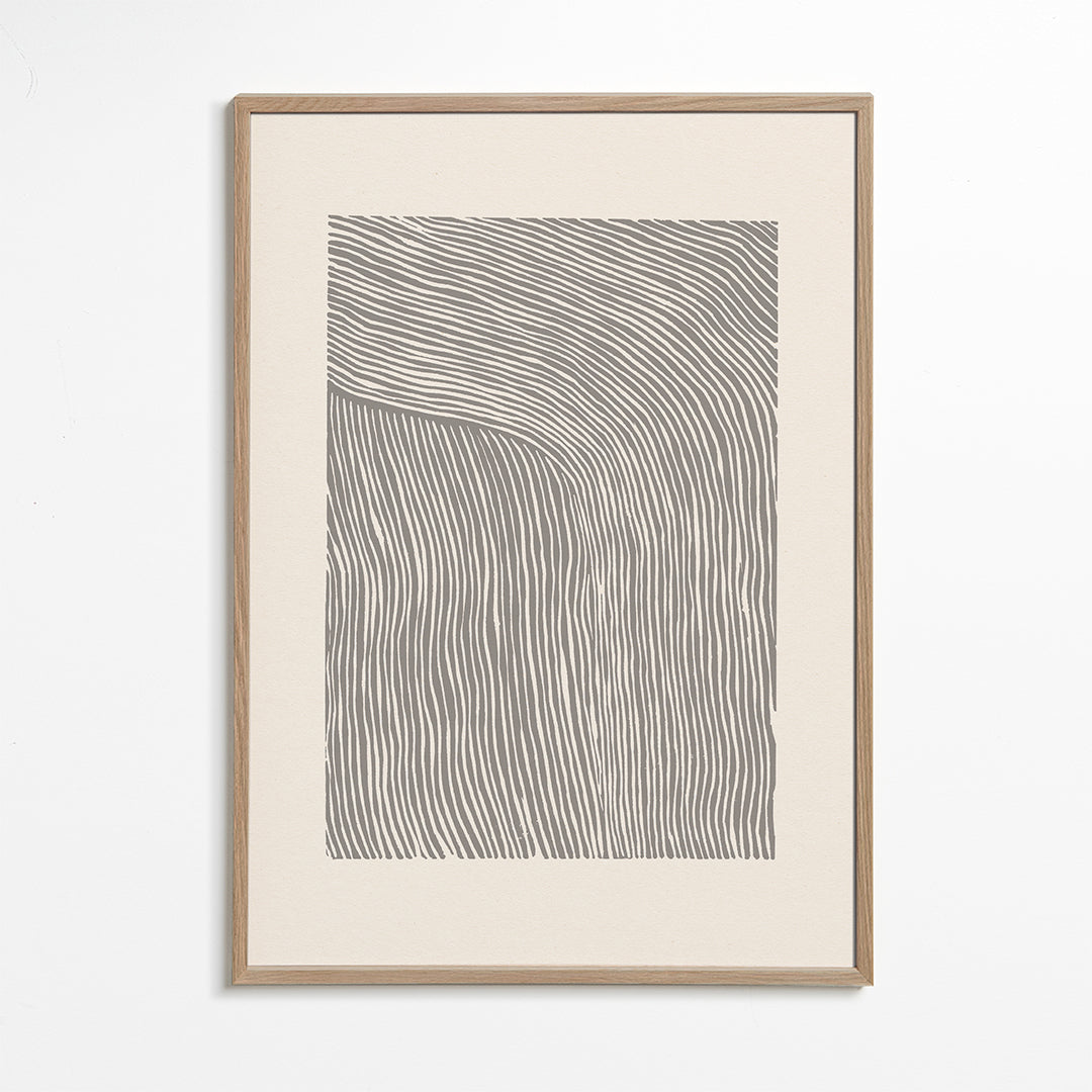 Minimalistyczny plakat z falistymi liniami