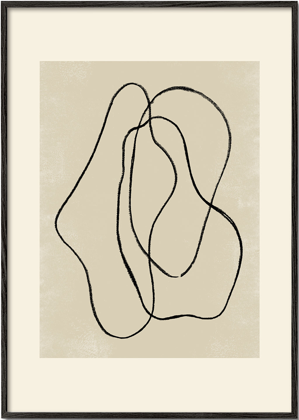 Minimalistyczny plakat z organicznymi liniami