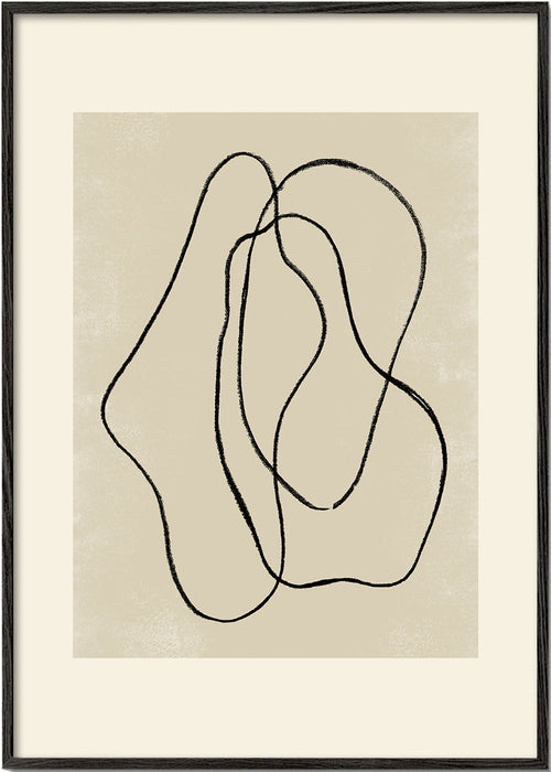 Minimalistyczny plakat z organicznymi liniami