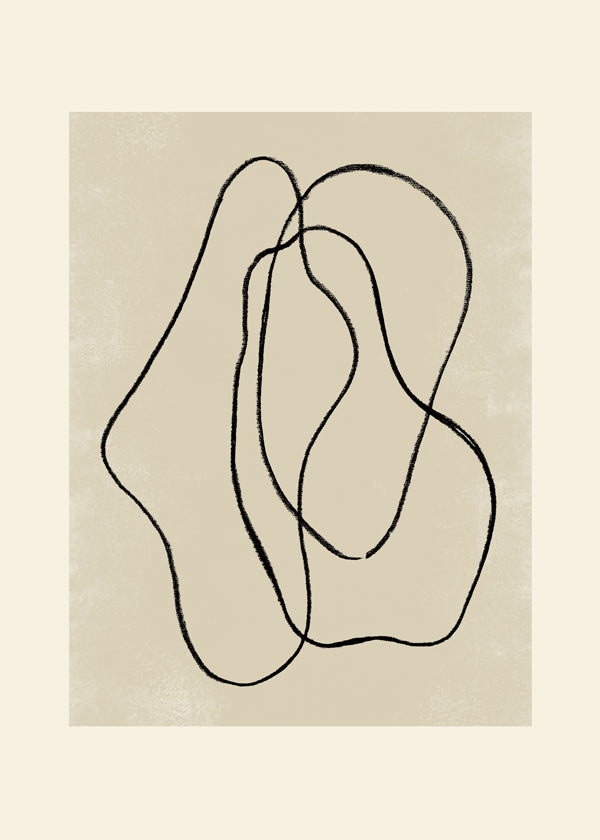 Minimalistyczny plakat z organicznymi liniami