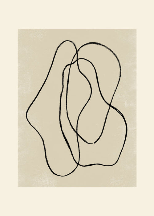Minimalistyczny plakat z organicznymi liniami