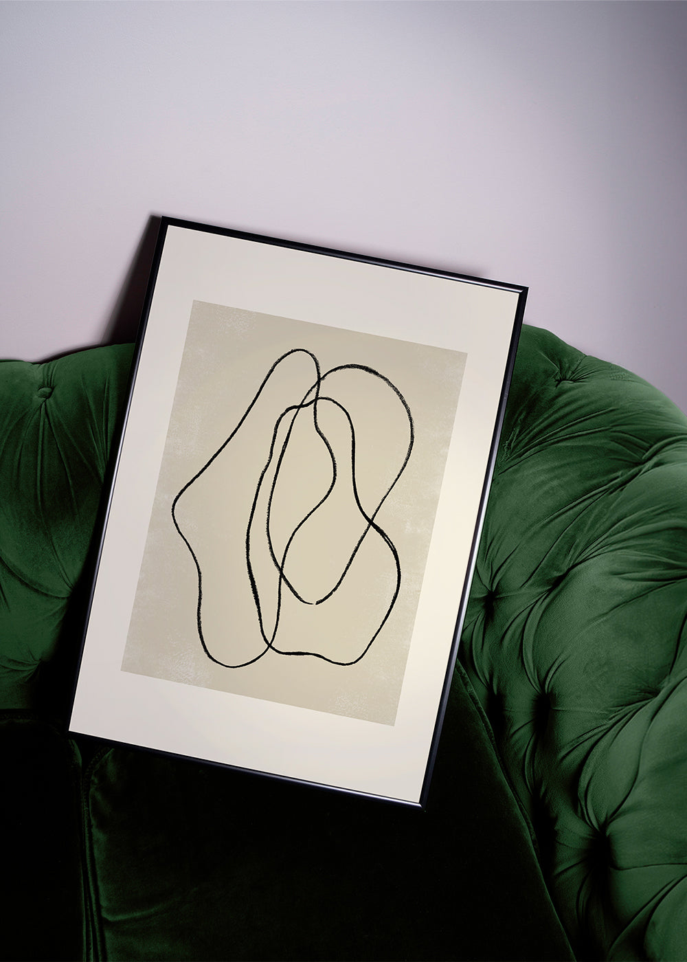 Minimalistyczny plakat z organicznymi liniami