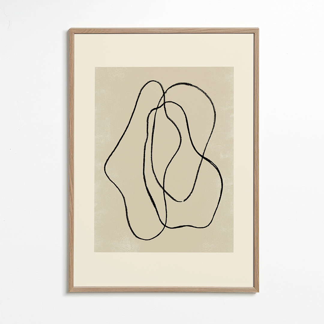 Minimalistyczny plakat z organicznymi liniami
