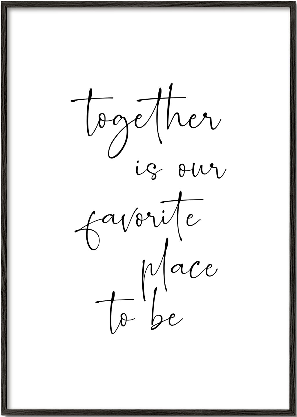 Minimalistyczny projekt typograficzny 'Together' pionowy