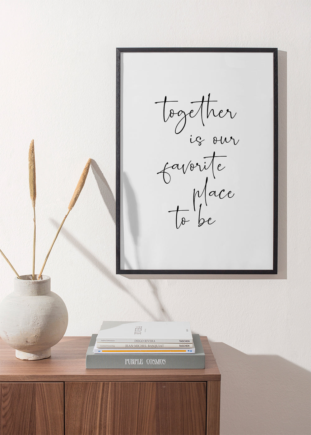 Minimalistyczny projekt typograficzny 'Together' pionowy