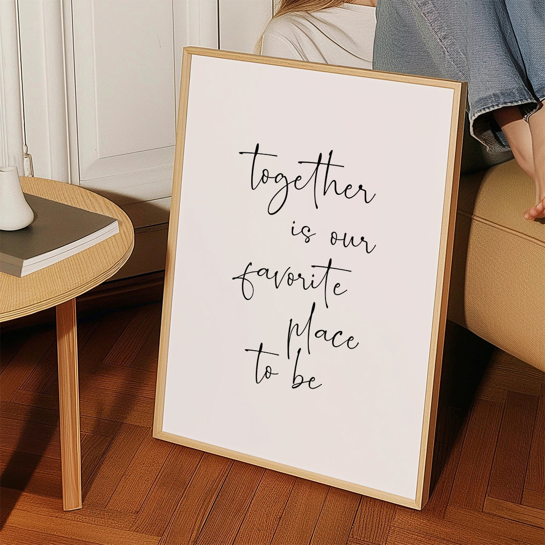 Minimalistyczny projekt typograficzny 'Together' pionowy