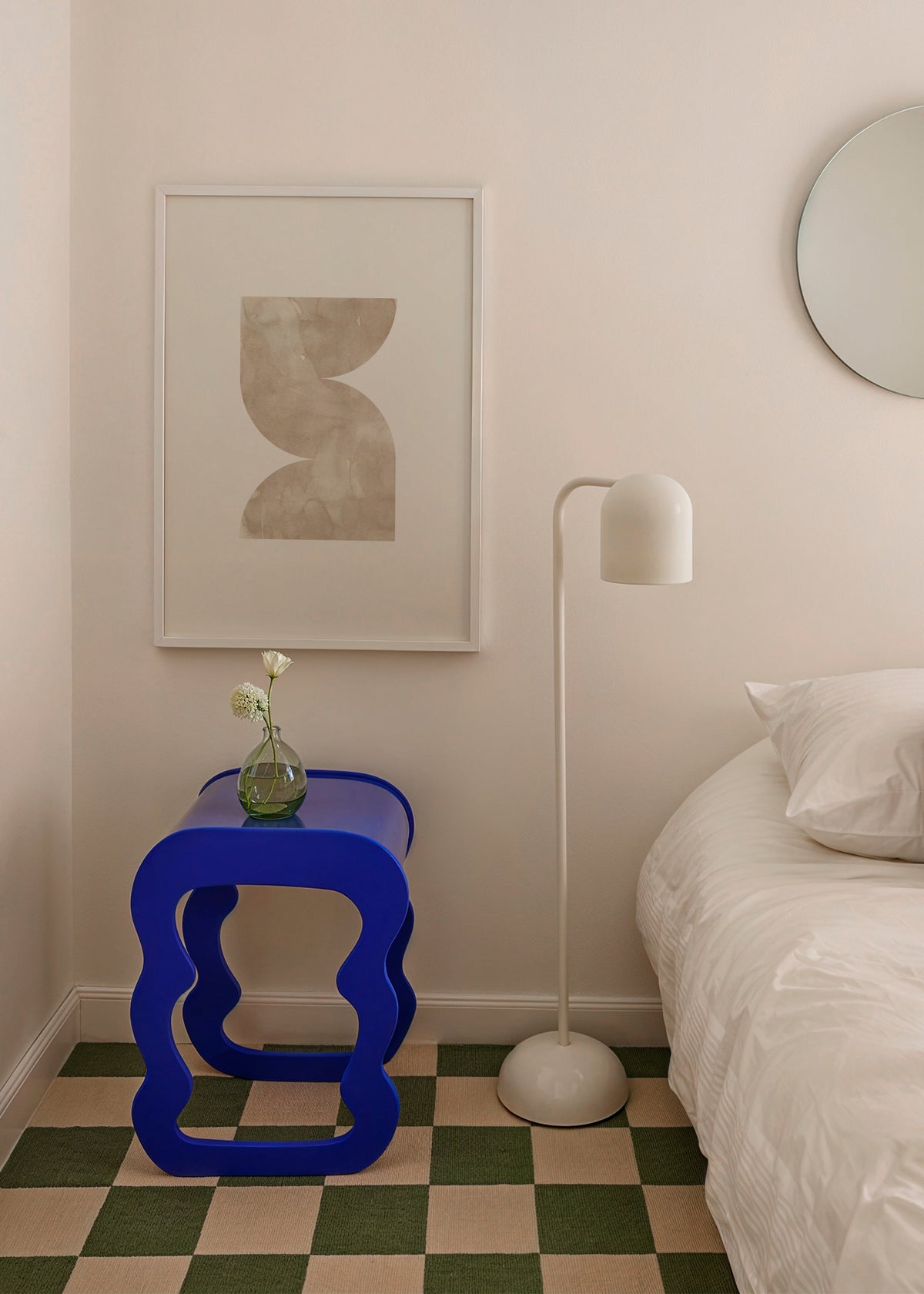 Watercolor shapes Nº2 - beige tones - Framed poster in an interior