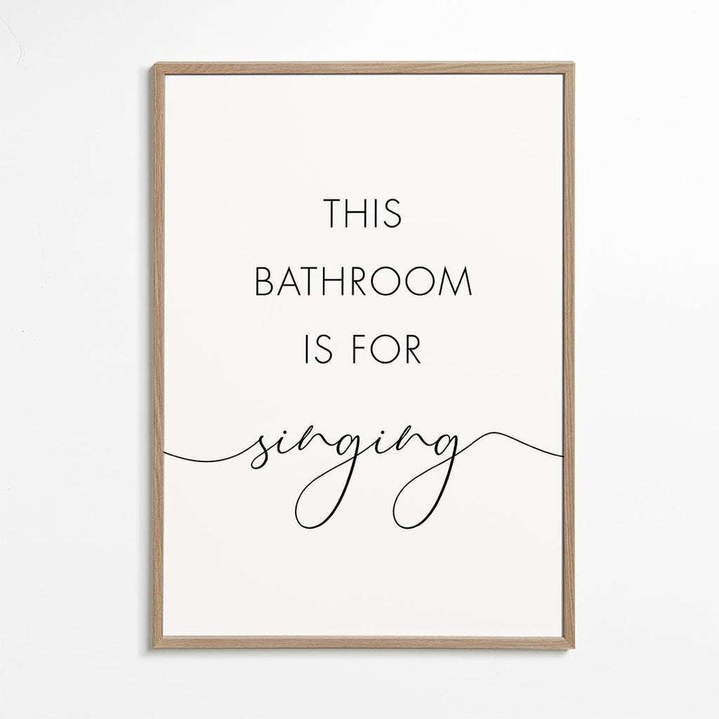 Minimalistyczny plakat z napisem do łazienki