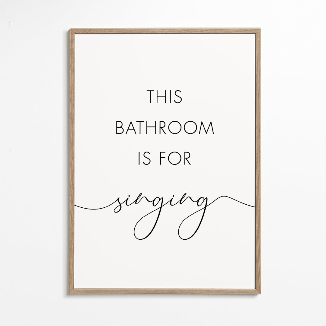 Minimalistyczny plakat z napisem do łazienki