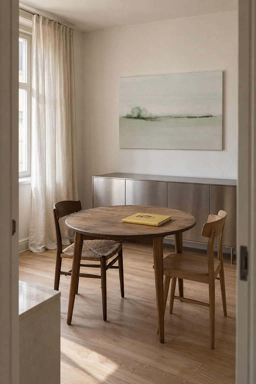 Watercolor landscape N 50 Greeny - Unframed canvas in an interior