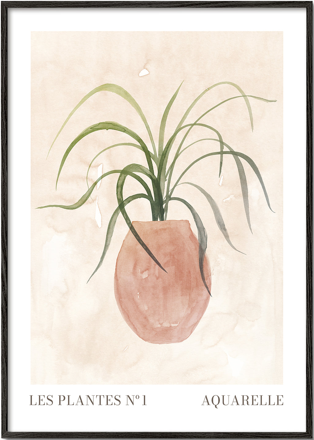 Plakat botaniczny: roślina w doniczce akwarela