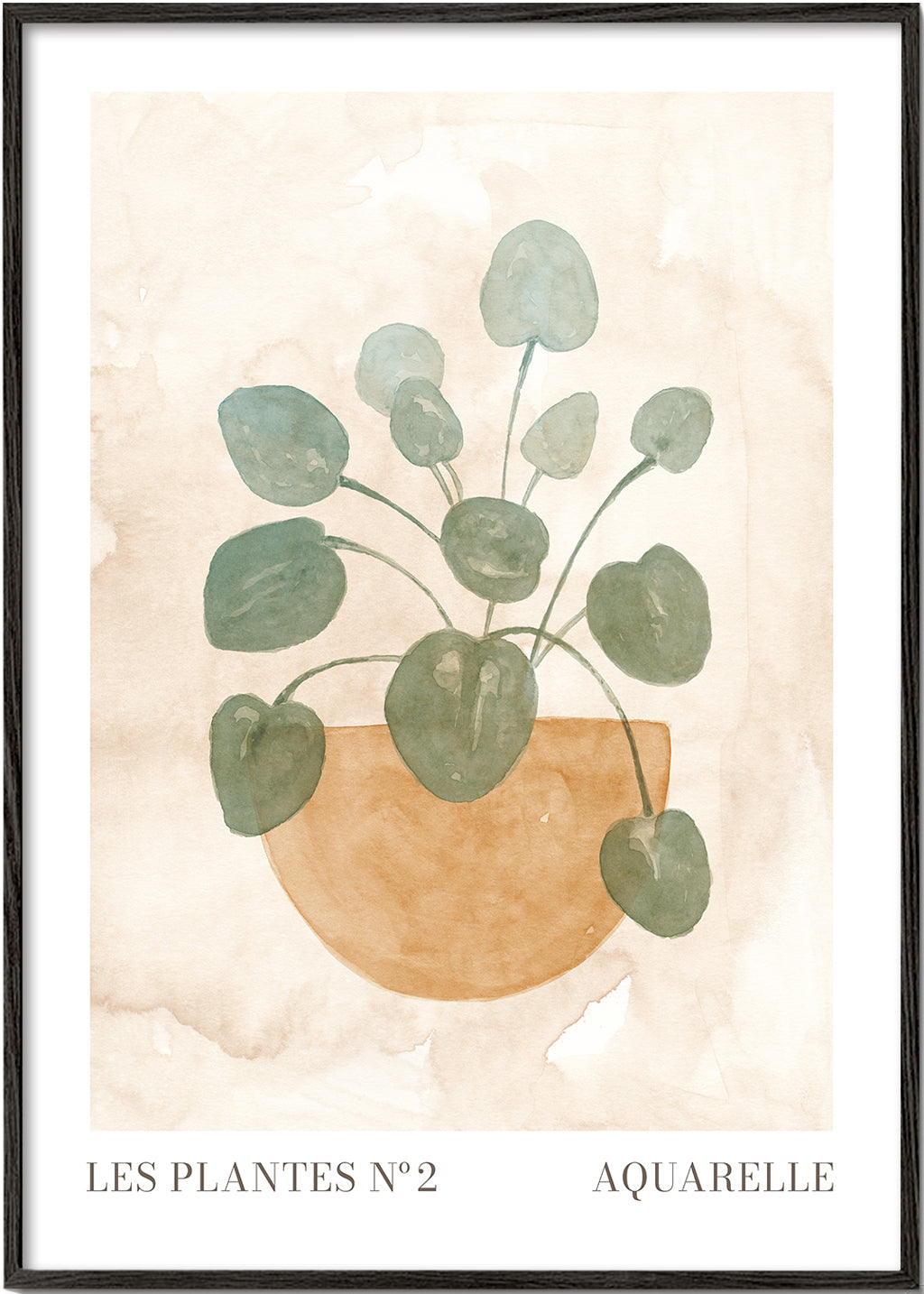 Plakat botaniczny akwarela liście