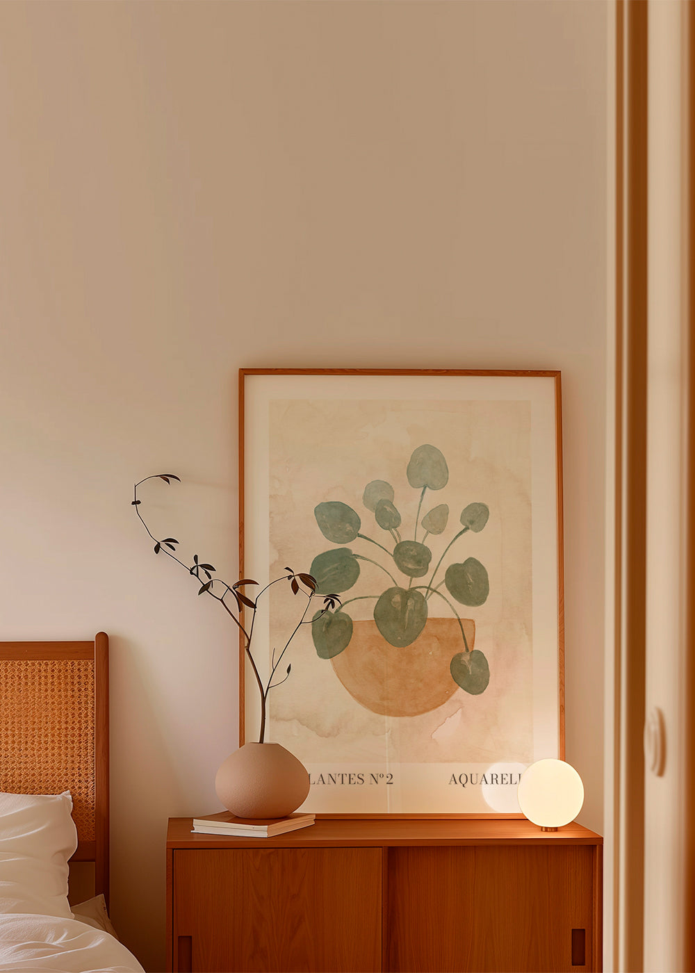 Plakat botaniczny akwarela liście