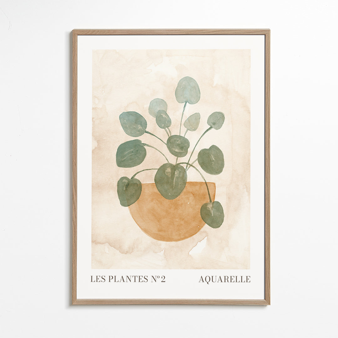 Plakat botaniczny akwarela liście