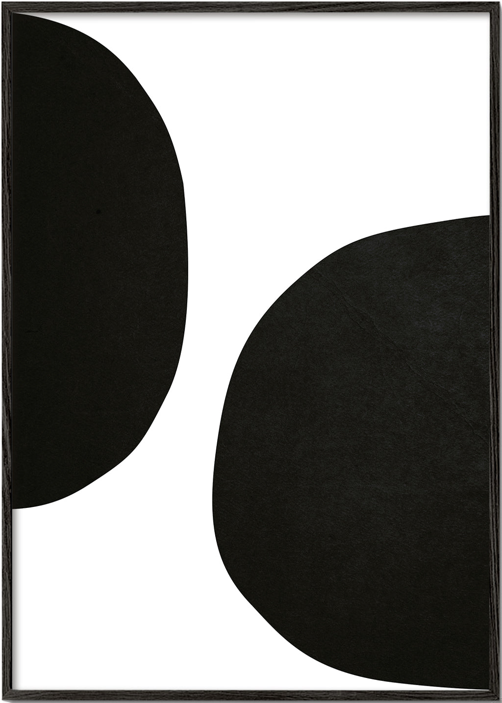 Minimalistyczny design z organicznymi czarnymi kształtami