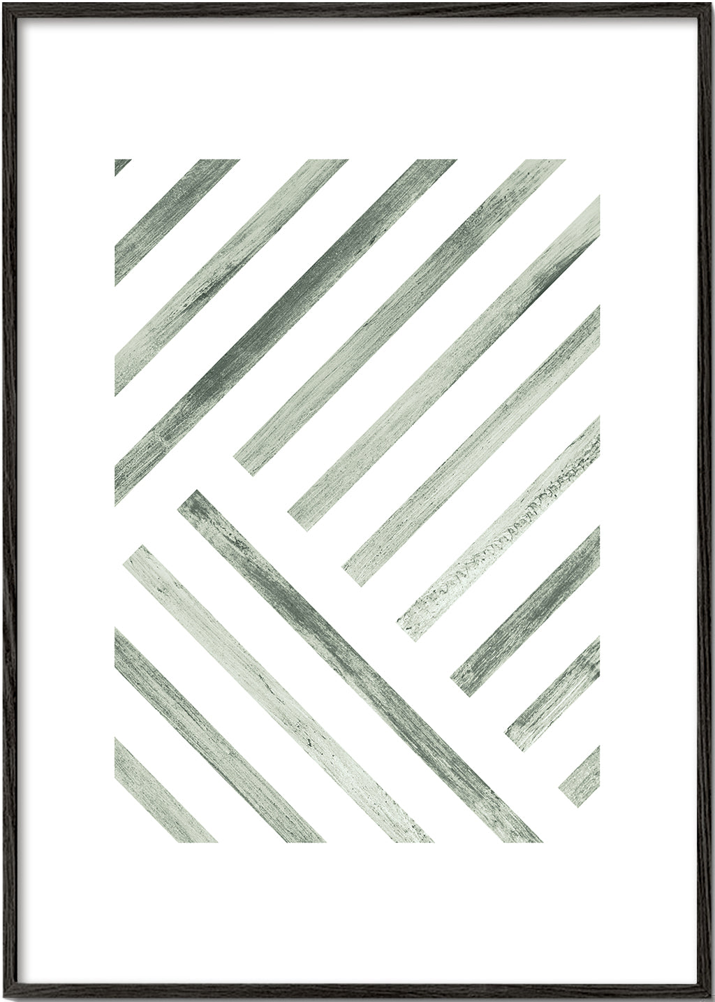 Plakat geometryczny ukośne zielone pasy