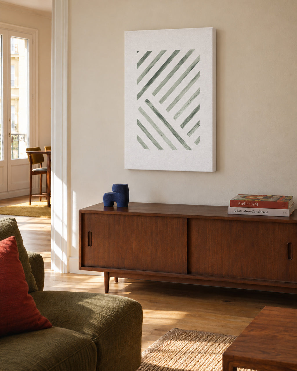 Edge 01 - Unframed canvas in an interior