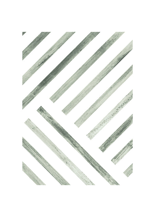 Plakat geometryczny ukośne zielone pasy