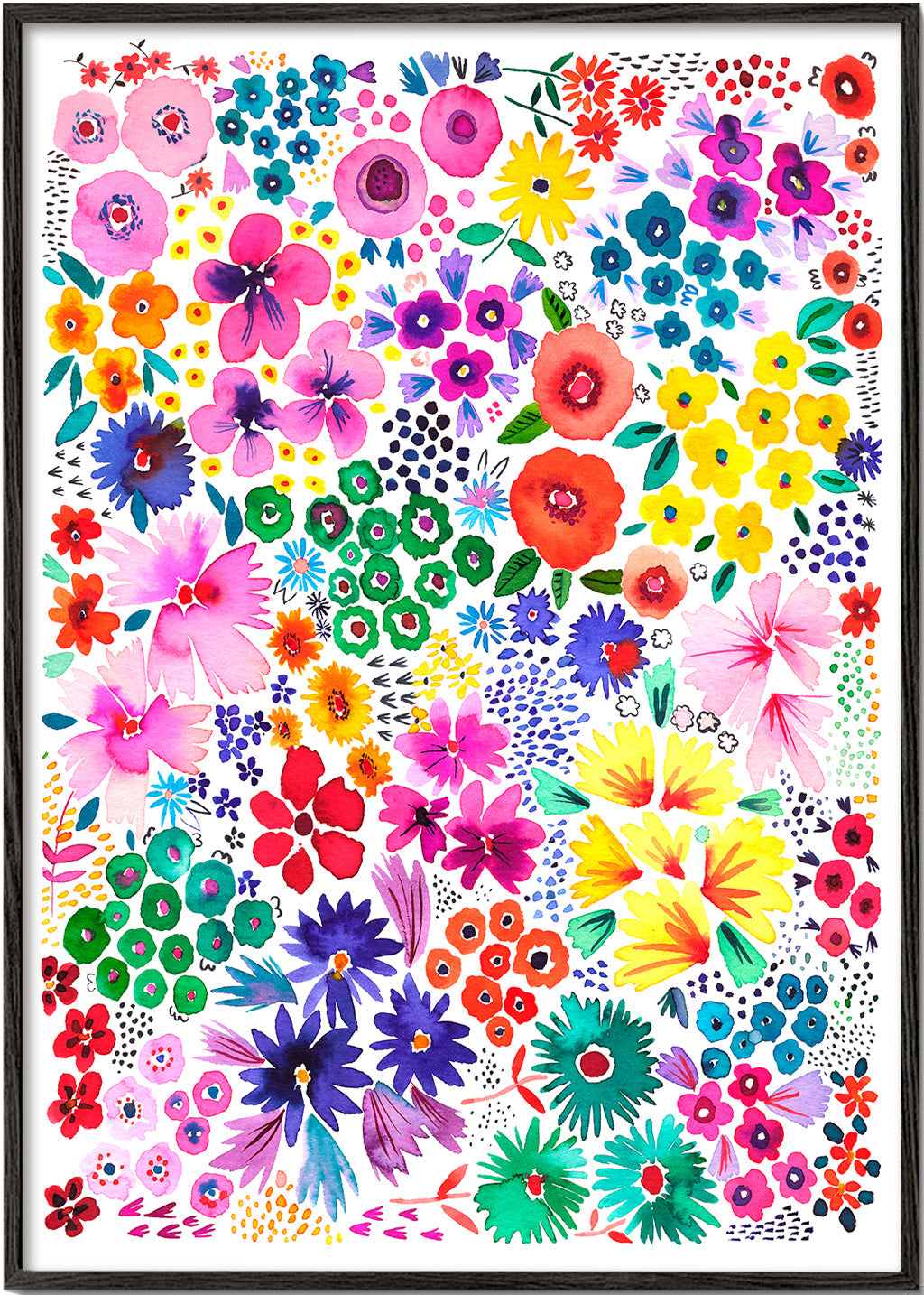 Plakat botaniczny kolorowe kwiaty