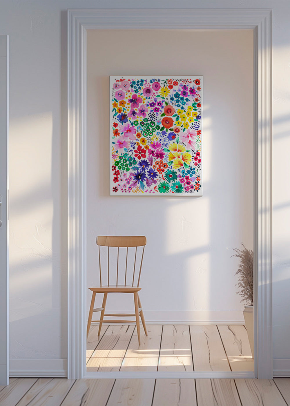 Plakat botaniczny kolorowe kwiaty