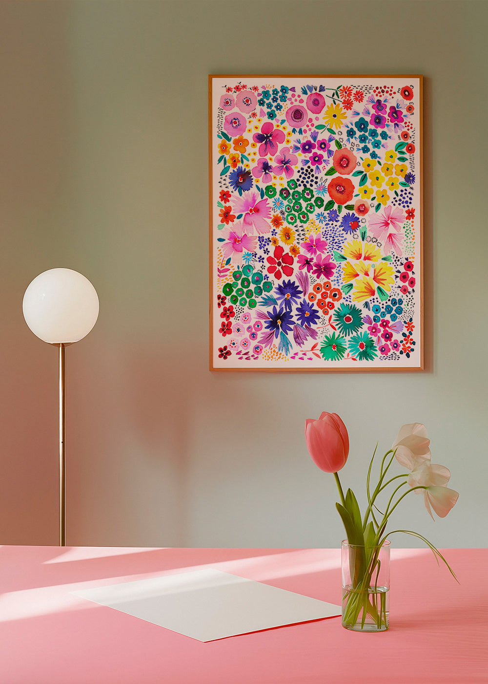 Plakat botaniczny kolorowe kwiaty