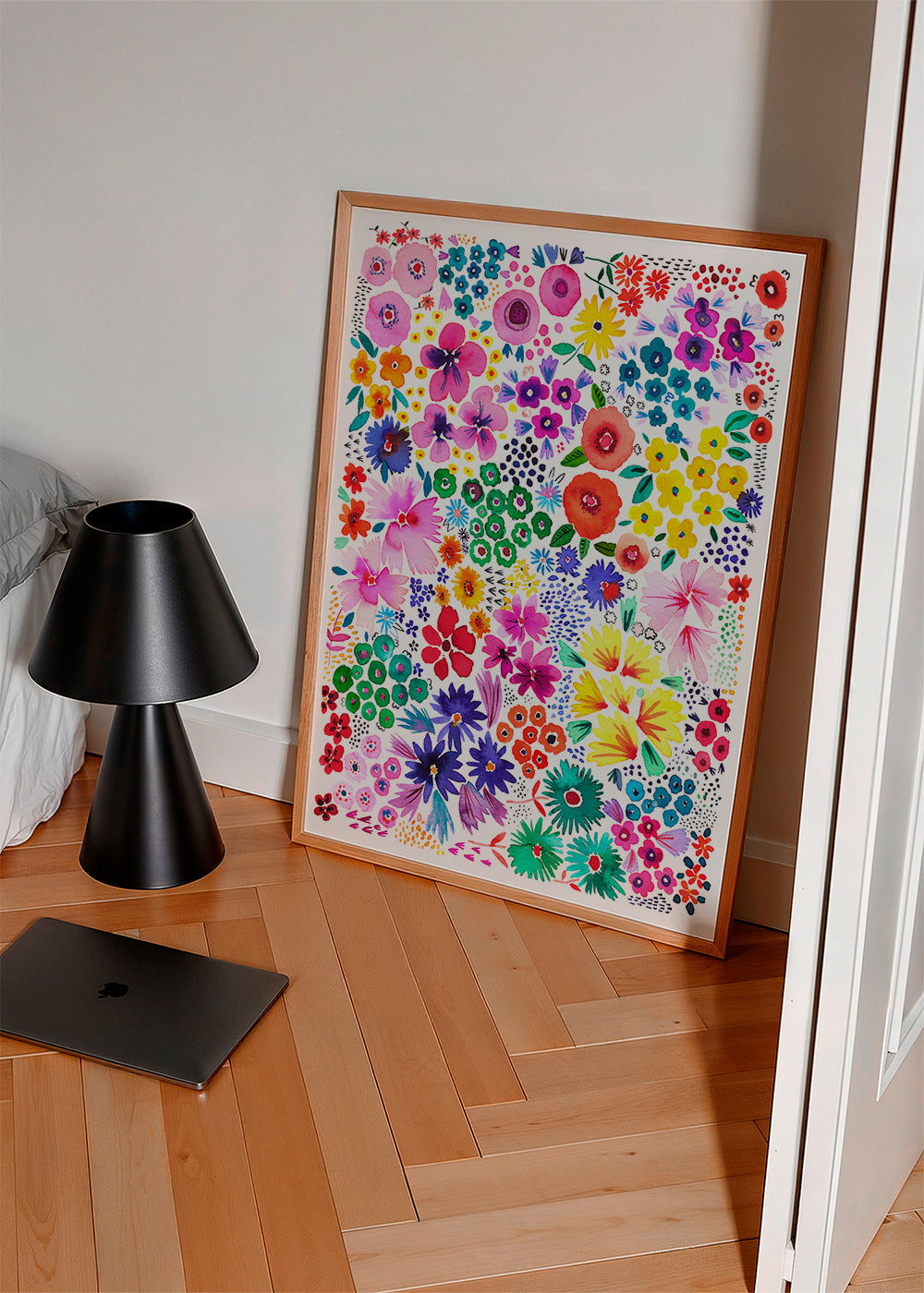 Plakat botaniczny kolorowe kwiaty