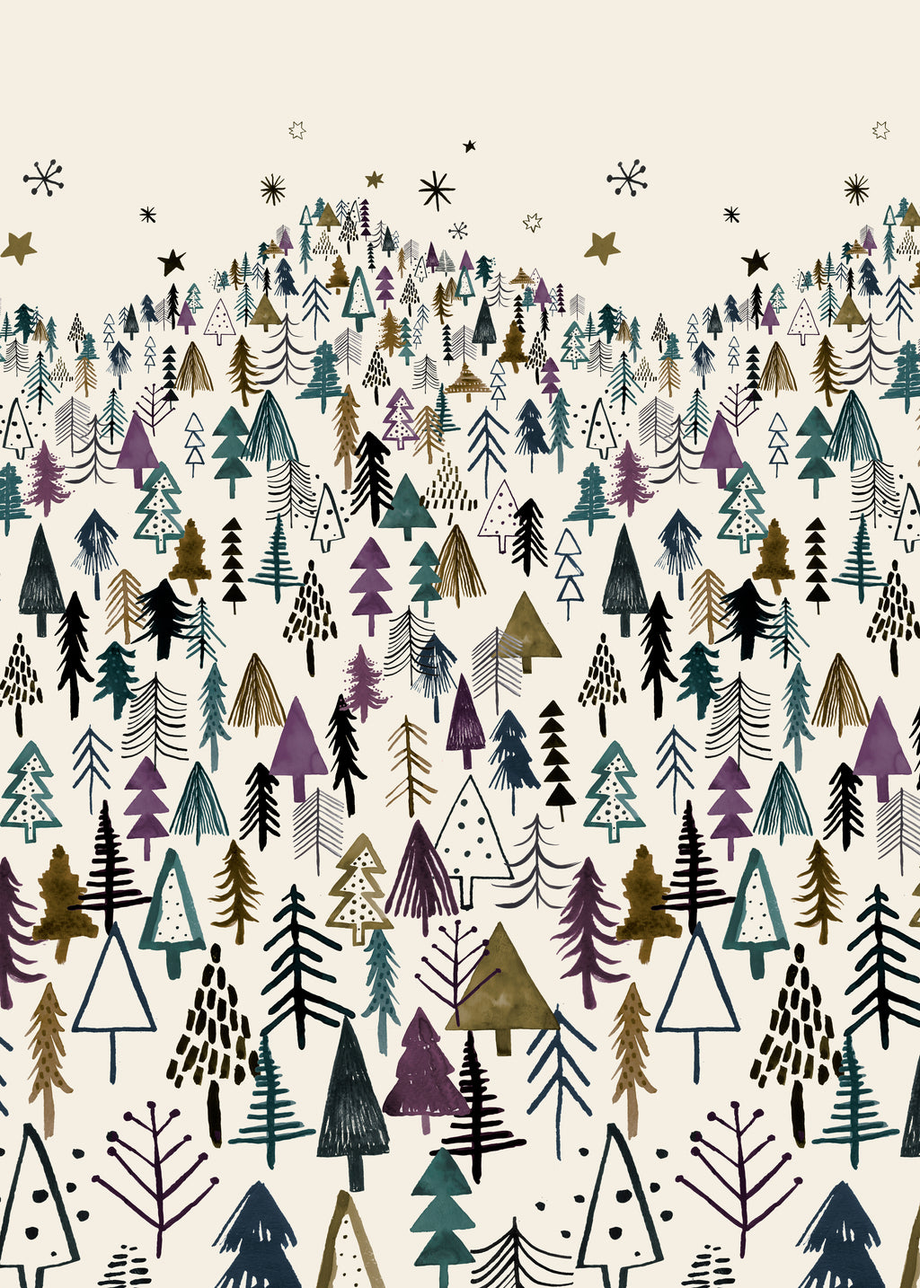 Mountain Forest Trees - Unframed art print