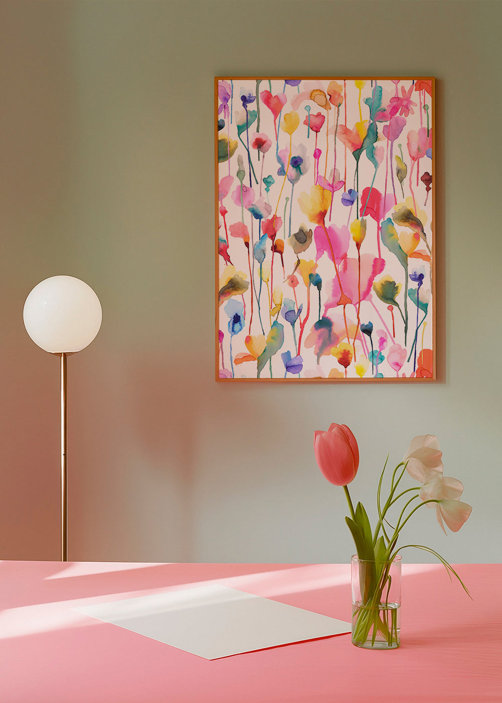 Plakat botaniczny akwarela dzikie kwiaty