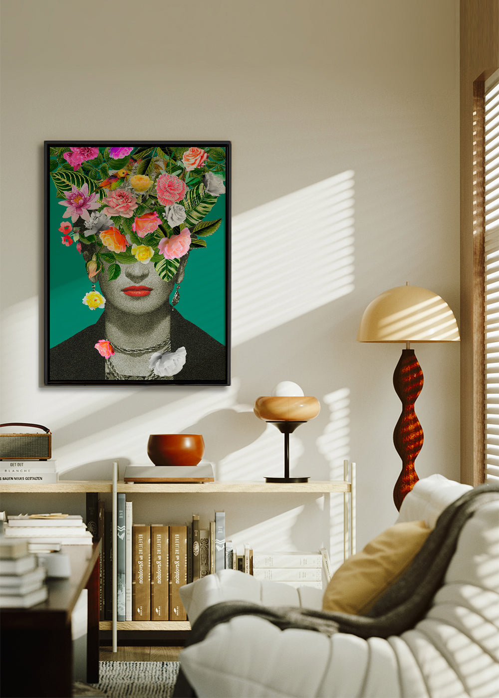 Ilustracja portret z kwiatową koroną