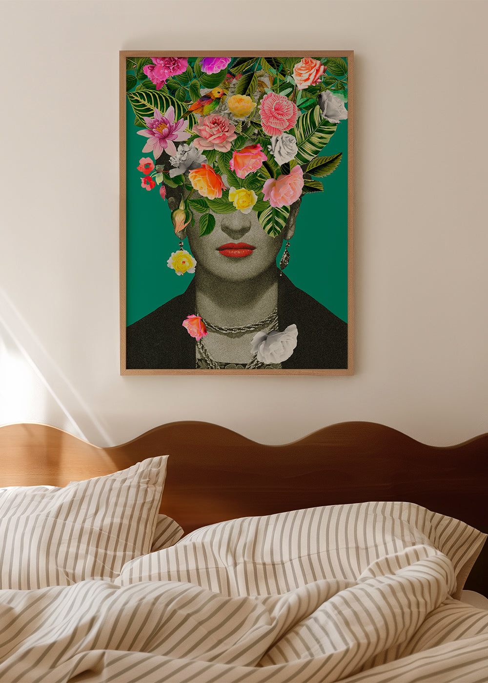 Ilustracja portret z kwiatową koroną