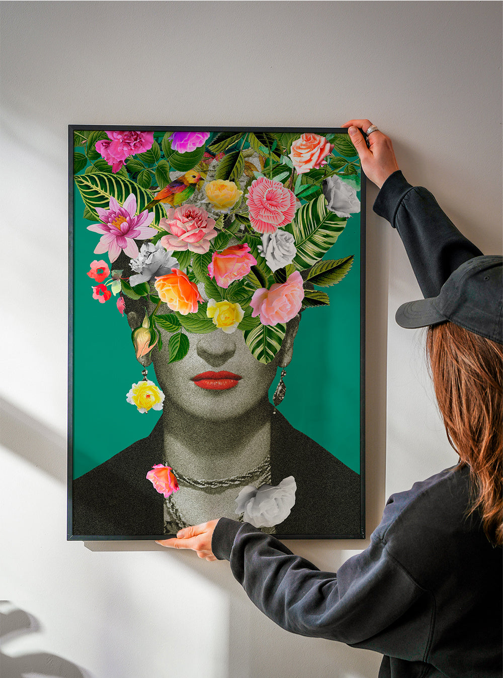 Ilustracja portret z kwiatową koroną