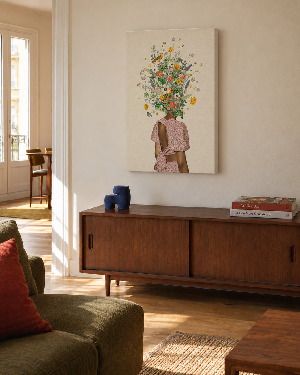 Wildflower bouquet - Unframed canvas in an interior
