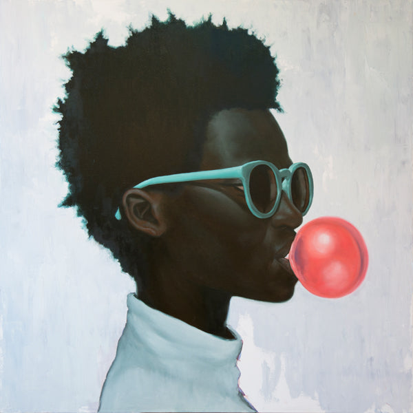 Ilustracja profilu z bańką z gumy do żucia