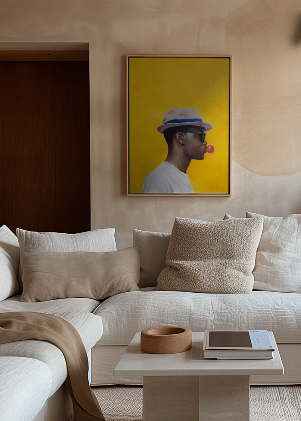 Minimalistyczny portret z bańką