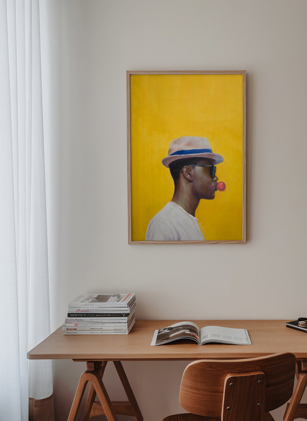 Minimalistyczny portret z bańką