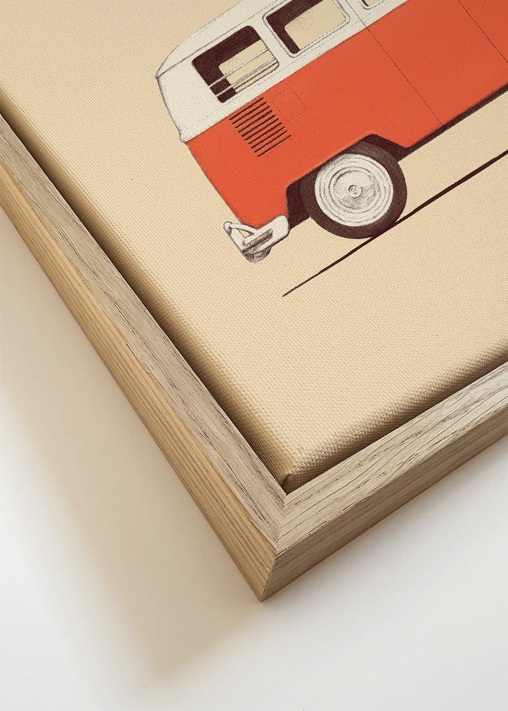 Plakat vintage czerwony bus