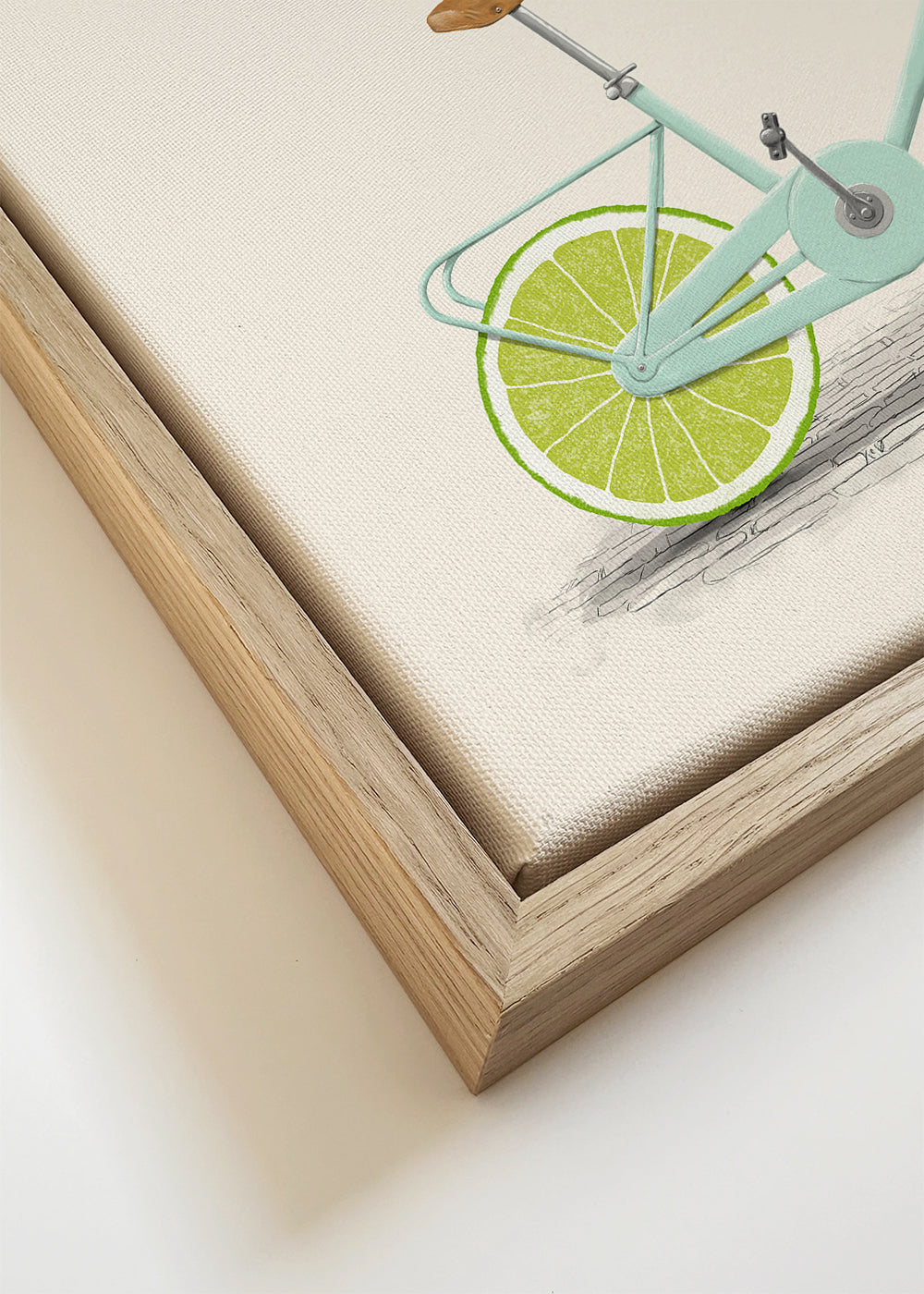 Ilustracja roweru z kołami z limonki