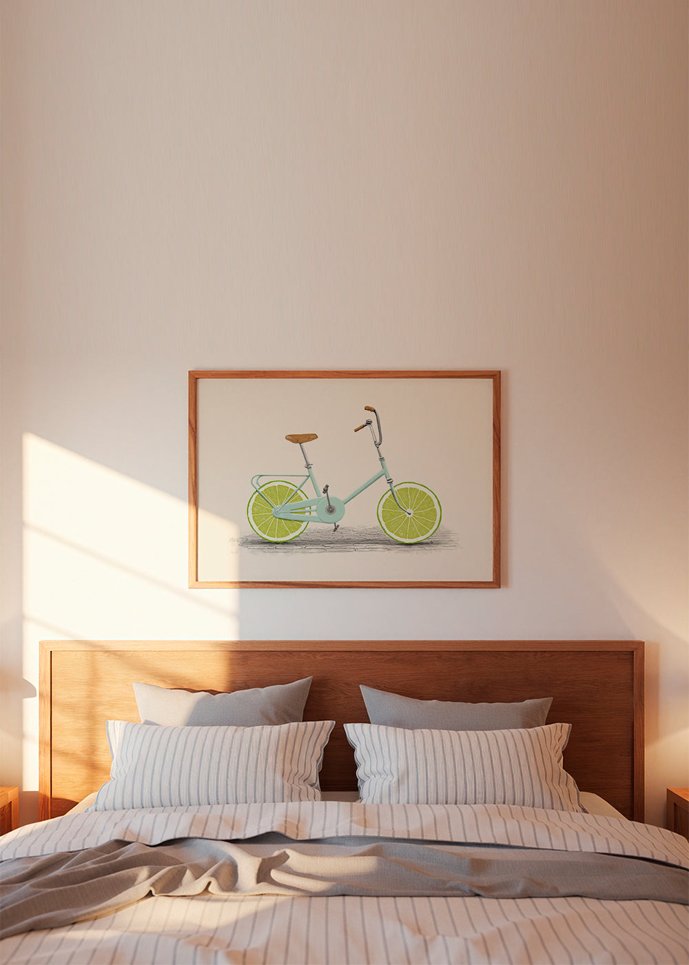 Ilustracja roweru z kołami z limonki