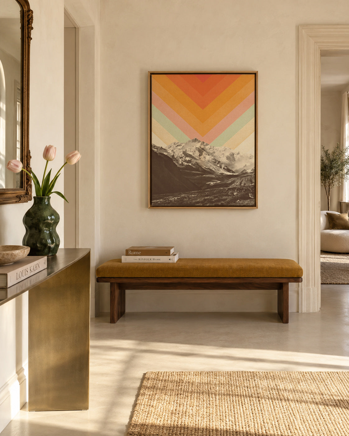 Mountainscape 2 - Framed canvas in an interior