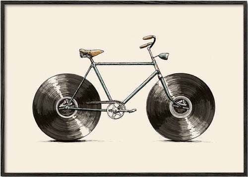 Ilustracja roweru z kołami z winylu