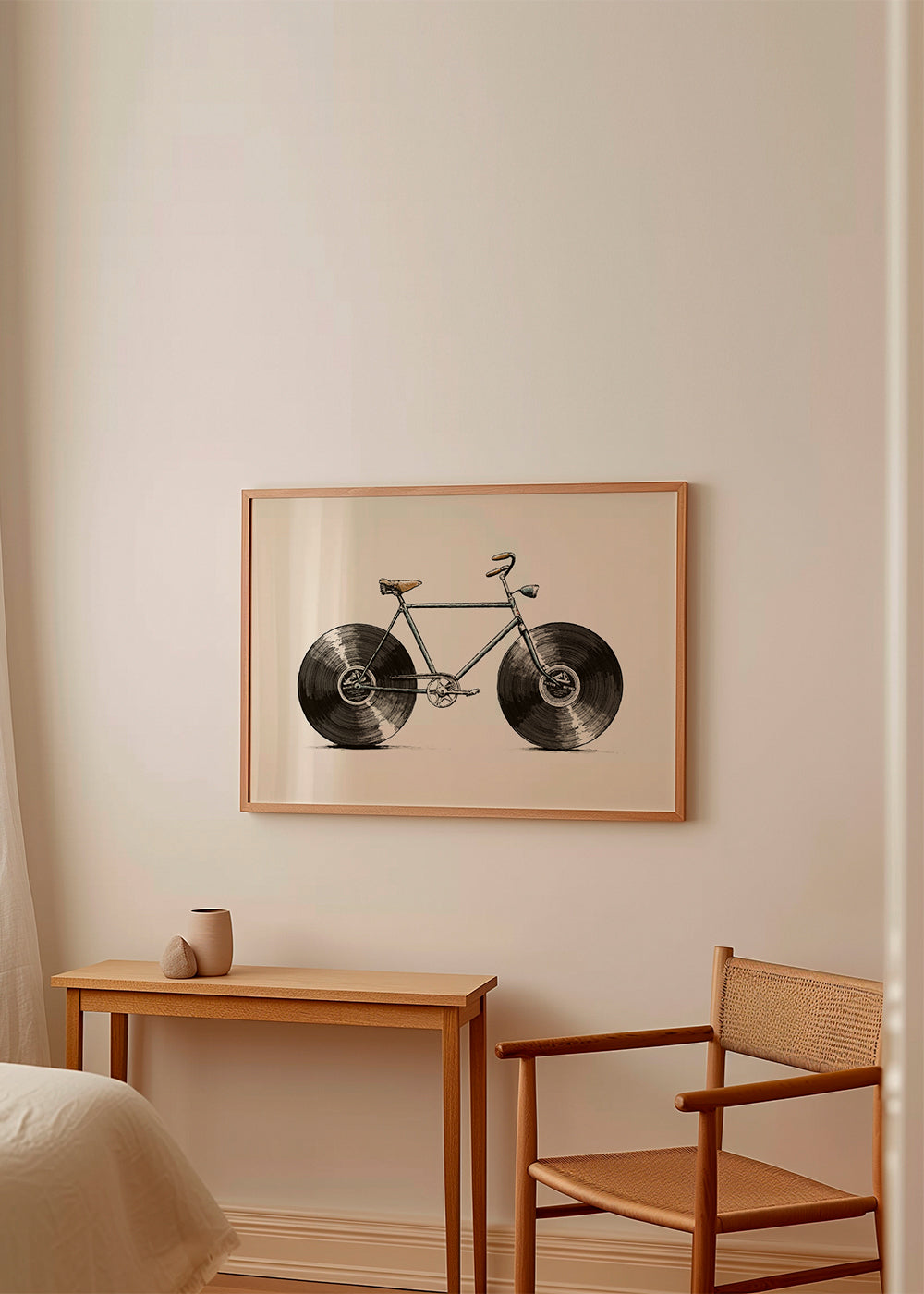 Ilustracja roweru z kołami z winylu